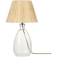Beliani Tischlampe Transparent Glas 54 cm Papierschirm Kegelform Natürlich Langes Kabel mit Schalter Modern Skandinavisch Beleuchtung Leuchte