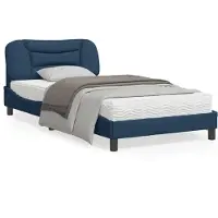vidaXL Bettgestell ohne Matratze "Hvar" Blau 100x200 cm Stoff