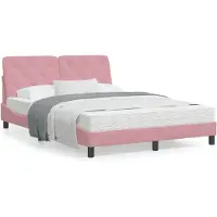 vidaXL Bettgestell ohne Matratze Rosa 140x200 cm Samt