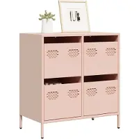 vidaXL Sideboard Rosa 68x39x73,5 cm Kaltgewalzter Stahl