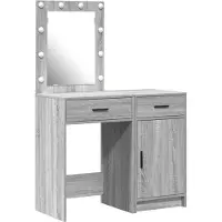 vidaXL Schminktisch 2 stk. Grau 50 x 41 x 135 cm Holzwerkstoff