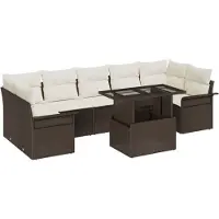 vidaXL Gartensofa-set 8 stk. Braun Poly-Rattan