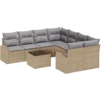 vidaXL Gartensofa-set Beige 55 x 55 x 37 cm Poly-Rattan