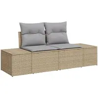 vidaXL Gartensofa-set 8 stk. Beige Poly-Rattan