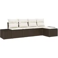 vidaXL Sofa Set 5 stk. Braun [Synthetisch]: Poly Rattan