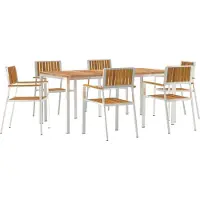 vidaXL Outdoortisch-Set 7 Stk. 180 x 90 x 75 cm