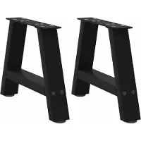 vidaXL Couchtischbeine A-Form 2 Stk. Schwarz 30x(30-31) cm Stahl