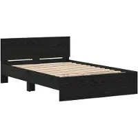 vidaXL Bettgestell mit Kopfteil Schwarz Eichen-Optik 193 x 125 x 70 cm