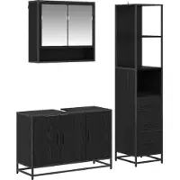 vidaXL Badezimmermöbel-Set 3 stk. Altholz 90 x 33 x 60 cm
