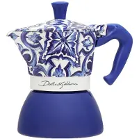 Bialetti Italienische Kaffeemaschine D&G BLU MEDI 4T Blau Edelstahl 4 Kopper