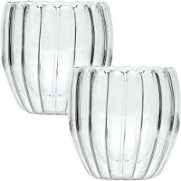 Intirilife Thermo Tee Kaffee Glas 190 ml Striped Style