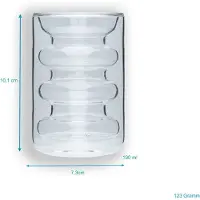 Intirilife Thermo Kaffee Tee Glas 190 ml Rillen Style