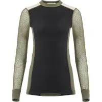 Aclima WoolNet Hybrid crewneck W's L Jet Black/Tarmac/Beige Melange