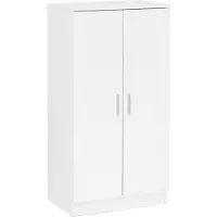 FineBuy Schuhschrank Holz furniert Weiss