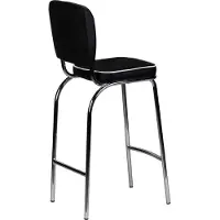 FineBuy Barhocker Schwarz American Diner 50er Jahre Retro Barstuhl Sitzfläche mit Rücken-Lehne Fußstütze Sitzhöhe 76 cm