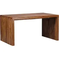 FineBuy Schreibtisch Massiv-Holz Sheesham 160 cm Computertisch Echtholz Design Ablage Büro-Tisch Landhaus-Stil