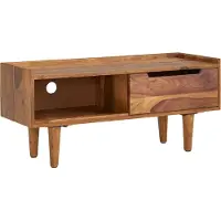 FineBuy Lowboard Sheesham Massivholz 95x44x34 cm TV-Kommode mit Schiebetür TV-Schrank Hoch Fernsehtisch Fernsehschrank Modern Fernsehkommode