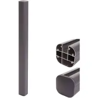 Mendler Alu-Pfosten Sarthe-WPC-Zaun, Pfeiler Pfahl, Stecksystem ~ 98cm, grau