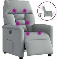 vidaXL Massagesessel Elektrisch Hellgrau Stoff