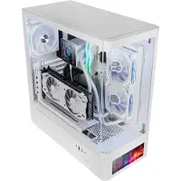 Mars Gaming MCLCDPROW, Midi Tower, PC, Weiß, ATX, micro ATX, Mini-ITX, Gehärtetes Glas, Gaming