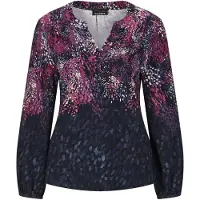 Goldner Kurzarmshirt "Kurzgröße Langarm Druckshirt mit Allover-Print" schmaler Gummibündchen am Ärmel