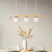 LumenXL Hängeleuchte Rosie 3-flammig mit Holz - Weiß