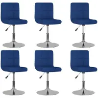 vidaXL Esszimmerstühle 6 Stk. Drehbar Blau Stoff