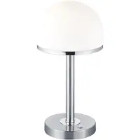TRIO Berlin Tischleuchte LED Metall/Glas Nickel matt/Weiß Dimmbar