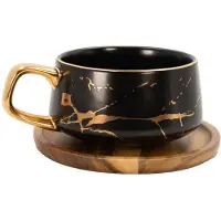 Intirilife Kaffee Tee Tasse im Marmor Design 200 ml