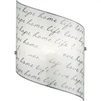 TRIO Moderne Wandleuchte 20x30cm aus weißem Dekorglas mit Signatur, Flurleuchte E27
