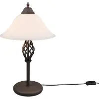 TRIO Lighting Tischlampe Rustica, braun / rost, für Wohn- / Esszimmer, Metall, Antik, Tischlampe