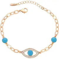NAEMI Women Bracelet in Rose Gold Turquoise | Gr.: onesize