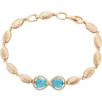 Faina Women Crystal-Studded Bracelet in Rose Gold Turquoise | Gr.: onesize