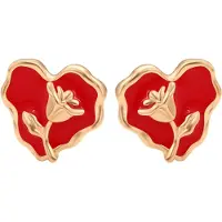 NAEMI Women Earrings in Rose Gold Red | Gr.: onesize