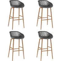 vidaXL Barhocker 4 Stk. Grau