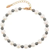 Faina Women Beaded Bracelet in Rose Gold White | Gr.: onesize