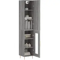 vidaXL Highboard Grau Sonoma 34,5x34x180 cm Holzwerkstoff