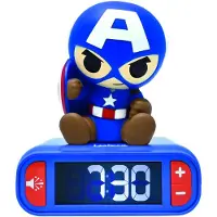 Lexibook Captain America 3D-Nachtlicht-Wecker mit Soundeffekten