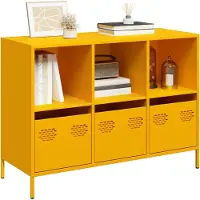 vidaXL Sideboard Senfgelb 101,5x39x73,5 cm Kaltgewalzter Stahl