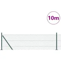 vidaXL Maschendrahtzaun mit Betonsockel 10 x 0,6 m Grün Netz