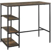 Helloshop26 Bar Tisch 3 Regale 100 x 109 x 60 cm schwarz dunkle Holzoptik