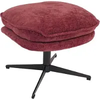 Mendler Hocker mit Polster MCWP32, Sitz-/Fußhocker Fußablage Ottomane Stoff/Textil Chenille (370 g/m²) beere