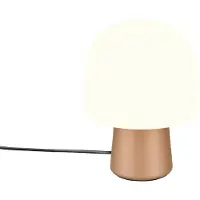 TRIO Pilz-Tischlampe Steen Kaffee mit weißem Glas