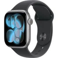 Apple Watch Series 11 GPS 42 mm Aluminium Space Grau MEQW4 S/M Schwarzes Sportarmband