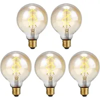 SPL E27 LED-Lampe 5W 3-stufig dimmbar - Extra warmweiß - LED-Filament G95-Fassung - Bernstein - Ersetzt 39W - 5 Stück