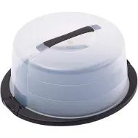 Novaliv Kuchen-Transportbox (Rund Ø30 x 17 cm), Aufbewahrungsbox mit Deckel für Kuchen & Torten, Tortentransportbox Tortenglocke Tortenbehälter, Zubehör Box Aufbewahrung Platte Behälter Haube