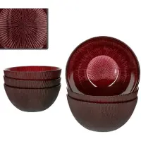 MamboCat 6x Suez Müslischale 420ml Glas Rot Goldglitzer Bowl Dessert Salat Weihnachten