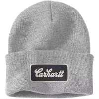 Carhartt Mütze Knit Cuffed Script Patch Beanie Herren Heather Gray