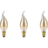 SPL E14 LED Filamentlampe C35 2W 2200K Extra Warmweiß Dimmbar 3 Stück