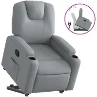vidaXL Relaxsessel mit Aufstehhilfe Hellgrau Stoff